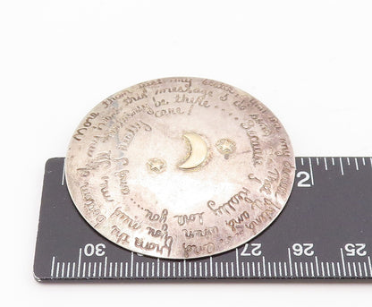 925 Sterling Silver Vintage Brooch MARGIE LOMBARD Engraved Story Pin  BP12003