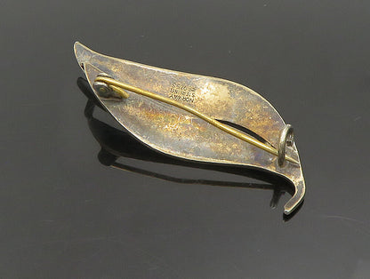 AKSEL HOLMSEN NORWAY 925 Silver  Vintage Guilloche Enamel Brooch Pin  BP9509