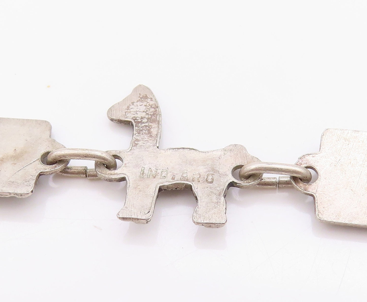 925 Sterling Silver Vintage Bracelet Antique Dark Tone Camel & Man Face  BT11309