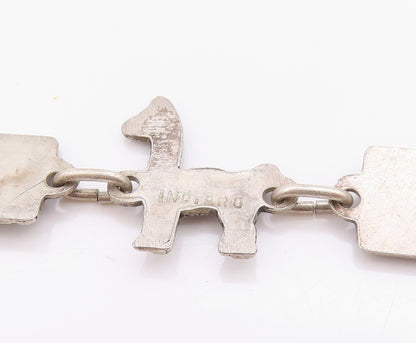 925 Sterling Silver Vintage Bracelet Antique Dark Tone Camel & Man Face  BT11309