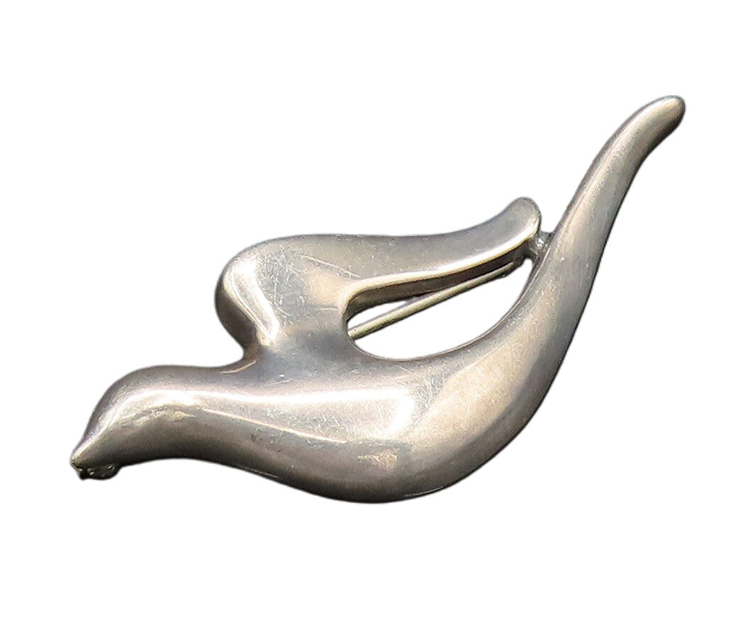 JAMES AVERY 925 Sterling Silver Vintage Minimalist Dove Bird Brooch Pin BP9793