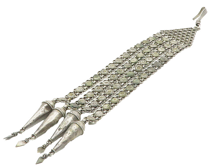 925 Sterling Silver  Vintage Antique Oxidized Floral Linked Ornament  TR1656