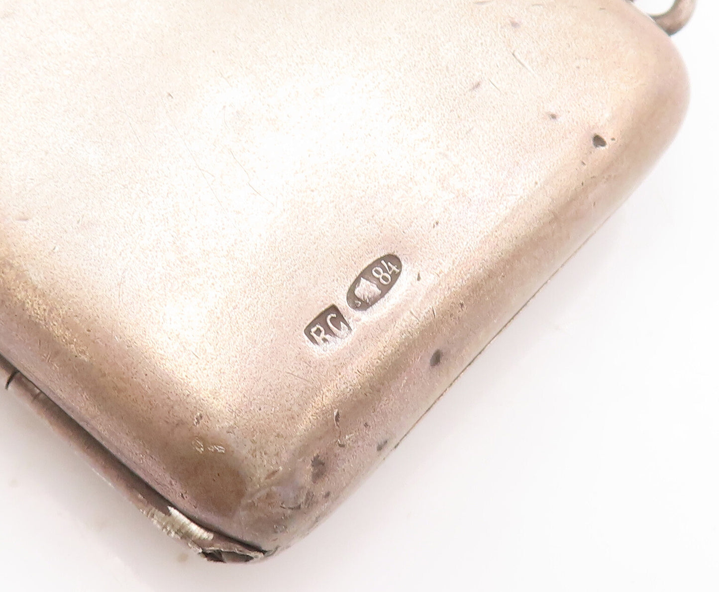 925 Sterling Silver Vintage Pill Box Large European Antique Etched Purse  TR3691