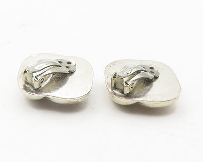 MEXICO 925 Sterling Silver  Vintage Shiny Swirl Non Pierce Earrings  EG6122