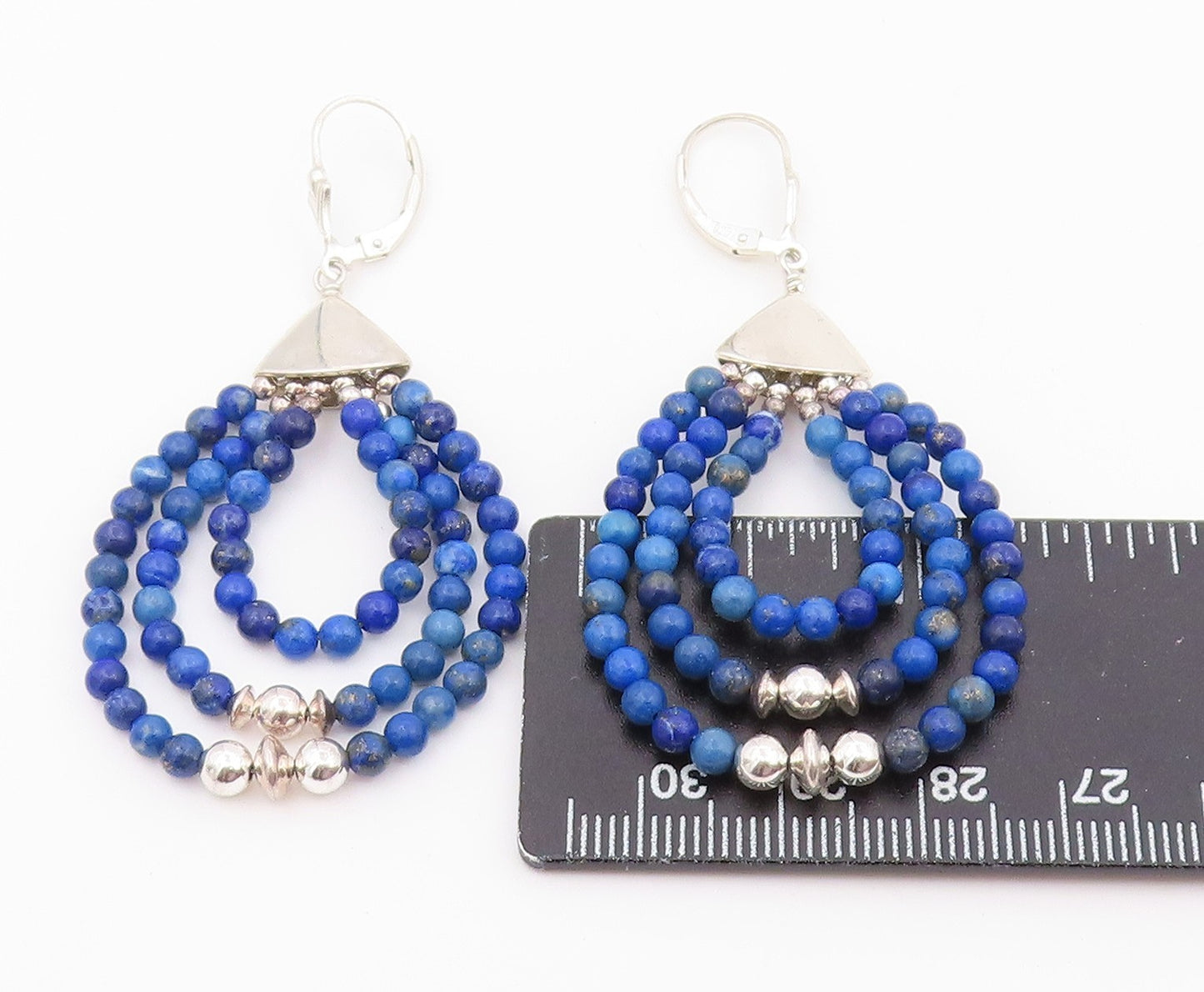 925 Sterling Silver Vintage Earrings DTR JAY KING Lapis Lazuli Dangle  EG14459