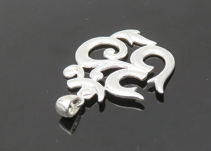 925 Sterling Silver  Vintage Spiritual "OM" Symbol Meditation Pendant  PT17196