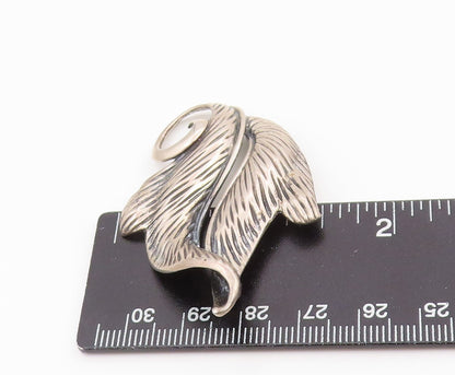 925 Sterling Silver Vintage Brooch Pin NAPIER Minimalist Etched Leaf  BP12335