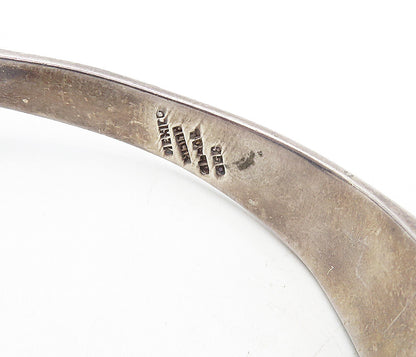 MEXICO 925 Sterling Silver  Vintage Dark Tone Bypass Collar Necklace  NE1493