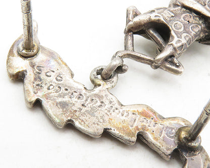 925 Sterling Silver  Vintage Dress On Hanger Floral Vine Sweater Clip  TR1651