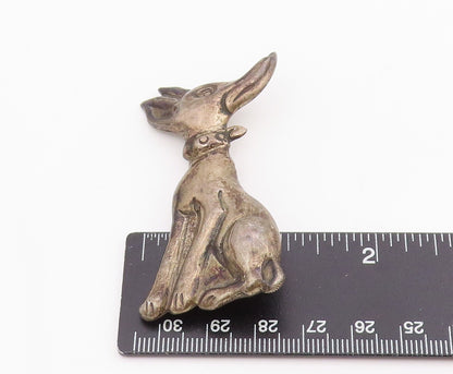 925 Sterling Silver Vintage Brooch Solid Greyhound Dog Figurine Charm  BP12162