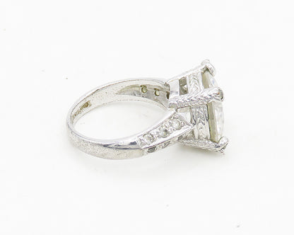 925 Sterling Silver  Sparkling Cubic Zirconia Cocktail Ring Sz 6  RG18209