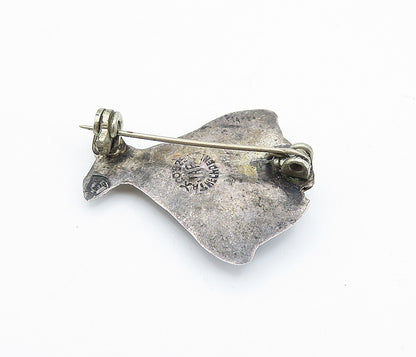JAF TAXCO 925 Silver  Vintage Abalone Shell Fish Motif Brooch Pin  BP2822