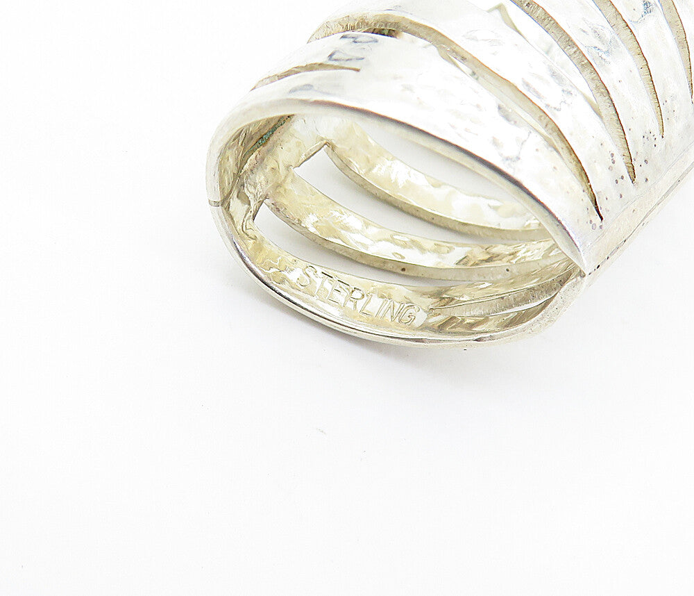 ROCKSPRINGS 925 Sterling Silver  Shiny Hammered Split Slide Pendant  PT5724