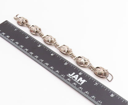 925 Sterling Silver Vintage Bracelet LA PAGLIA Botanical Tulip Link  BT12213