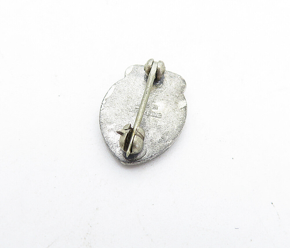 925 Sterling Silver  Vintage Petite Oxidized FTA Shield Brooch Pin  BP2234