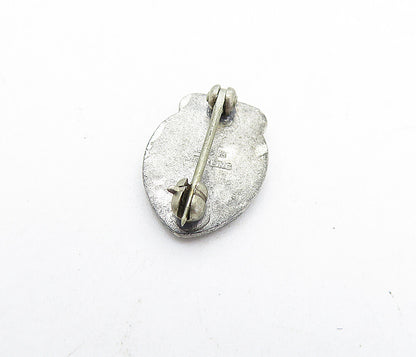 925 Sterling Silver  Vintage Petite Oxidized FTA Shield Brooch Pin  BP2234