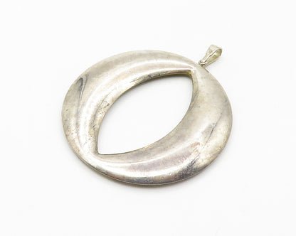 925 Sterling Silver  Vintage Enamel Striped Open Circle Drop Pendant  PT11477