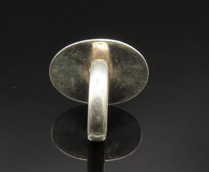 925 Silver  Vintage Cabochon Cut Lapis Lazuli Oval Frame Ring Sz 6.5  RG24571