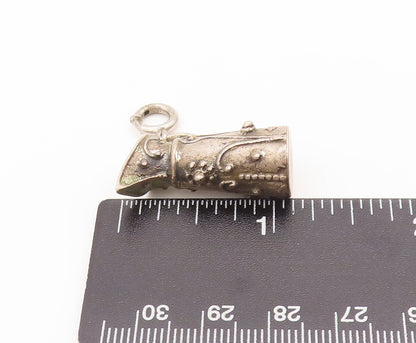 925 Sterling Silver Vintage Pendant Antique 3D Swirly Carved Water Jug  PT22666