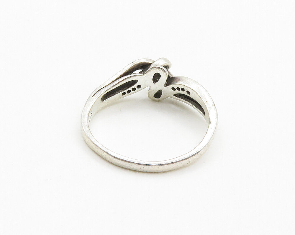 925 Sterling Silver  Vintage Genuine Diamonds Split Band Ring Sz 9.5  RG19386