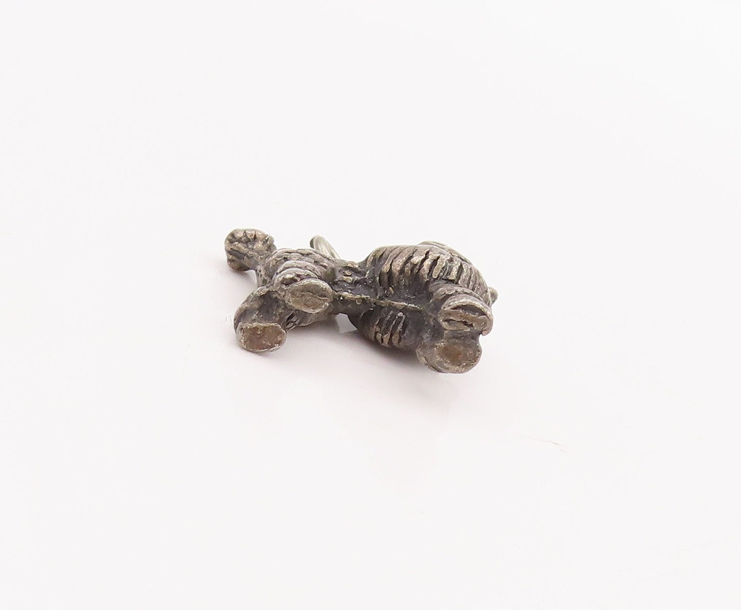 925 Sterling Silver Vintage Pendant Solid Carved 3D Mini Charm Lion  PT23312
