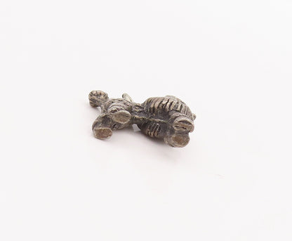 925 Sterling Silver Vintage Pendant Solid Carved 3D Mini Charm Lion  PT23312