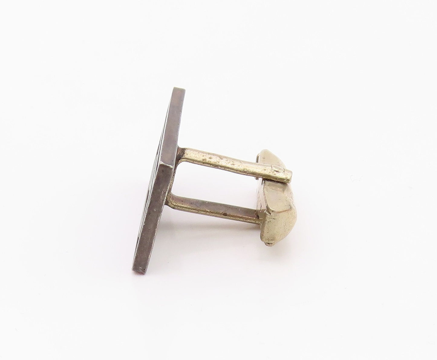 MEXICO 925 Sterling Silver Vintage Spiral Maze Rectangle Cufflinks TR3372