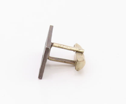 MEXICO 925 Sterling Silver Vintage Spiral Maze Rectangle Cufflinks TR3372