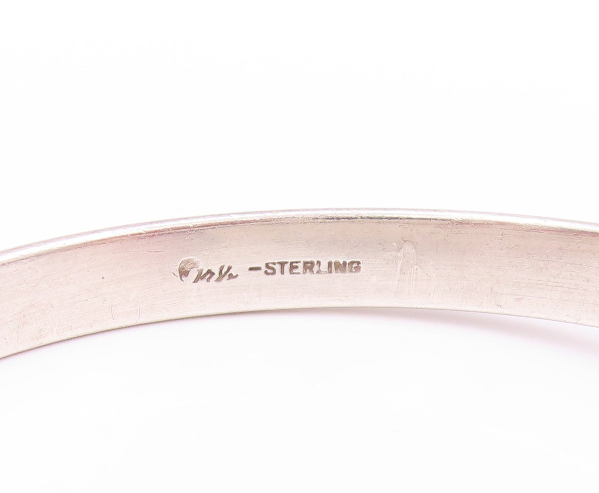 925 Sterling Silver Vintage Bracelet Minimalist Flat End Bypass Bangle  BT11204