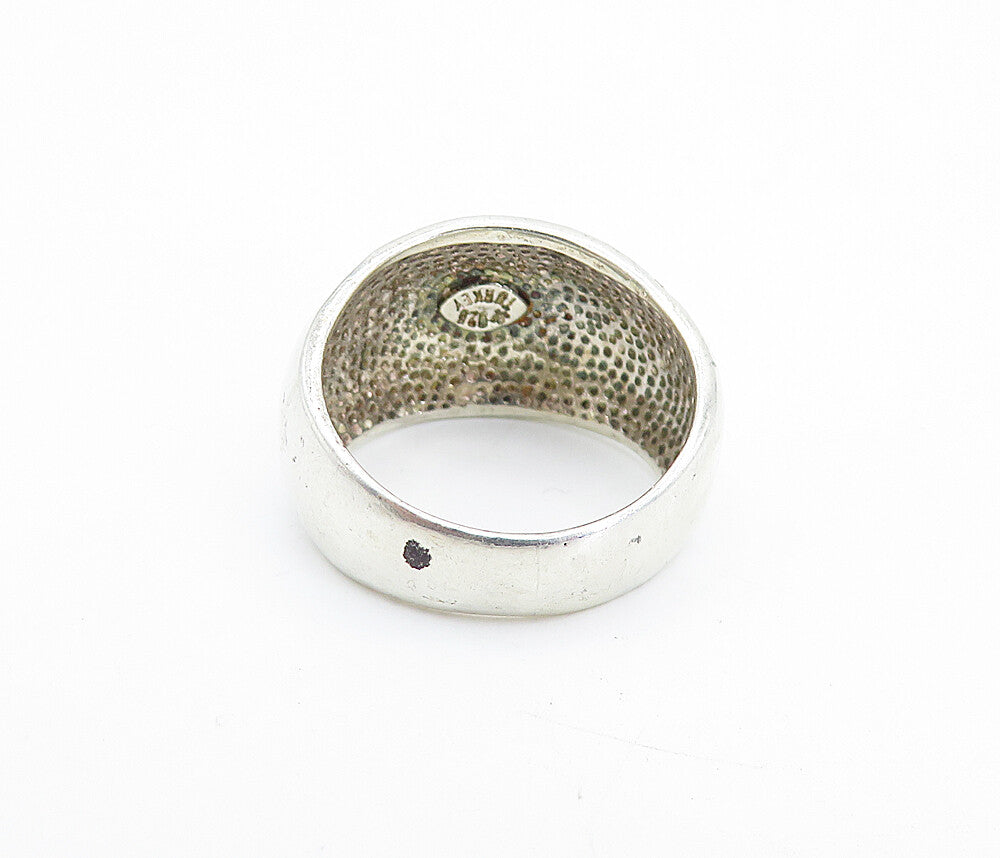 925 Sterling Silver  Vintage Shiny Ribbed Dome Design Band Ring Sz 6  RG7125