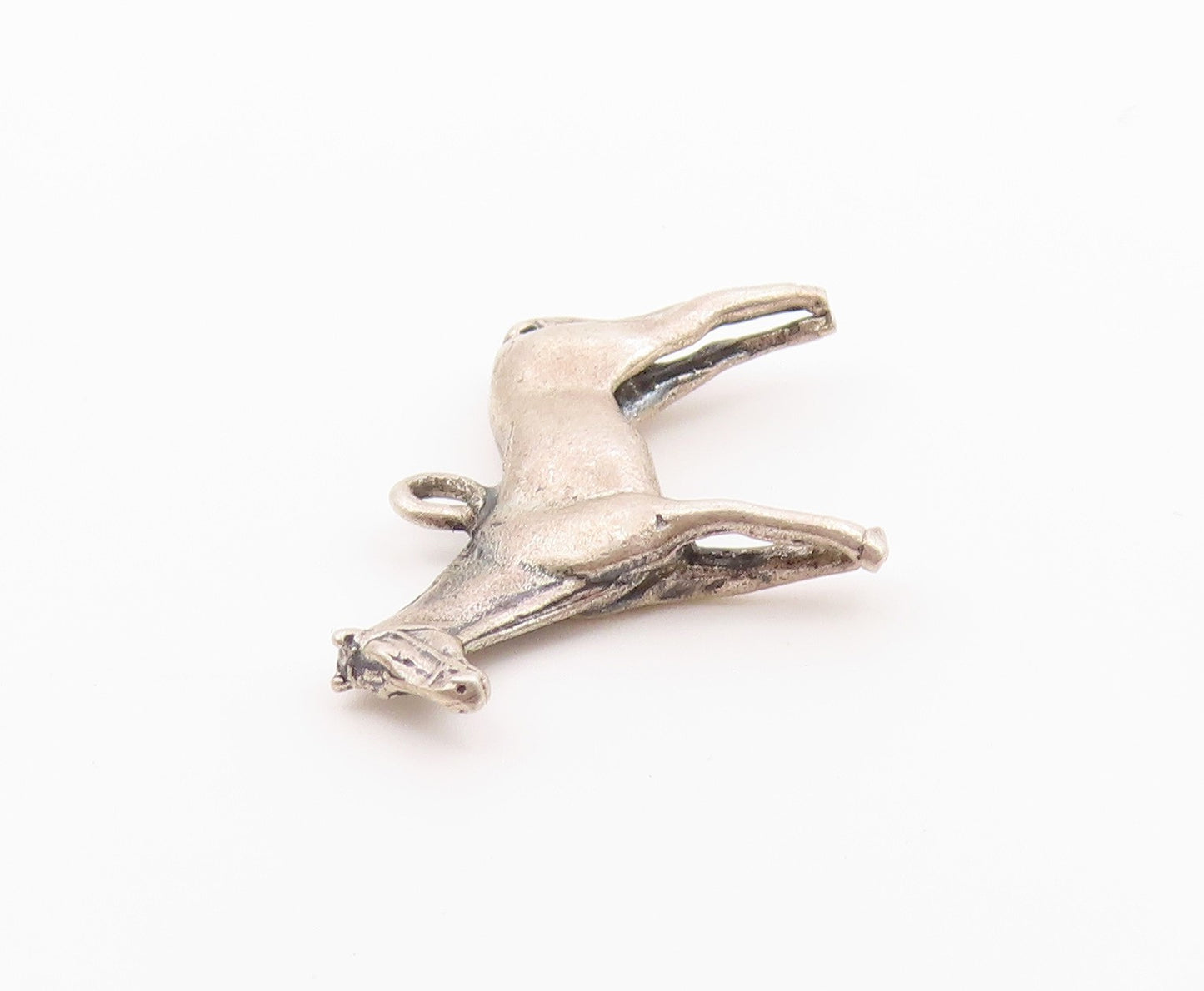 925 Sterling Silver  Vintage Shiny Sanding Horse Animal Motif Pendant  PT19390