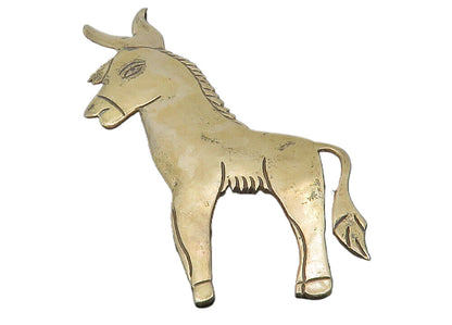 MEXICO 925 Sterling Silver  Vintage Antique Donkey Motif Brooch Pin  BP4628