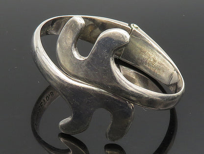 BETO MEXICO 925 Silver  Vintage Modernist Swirl Bypass Bangle Bracelet  BT9457