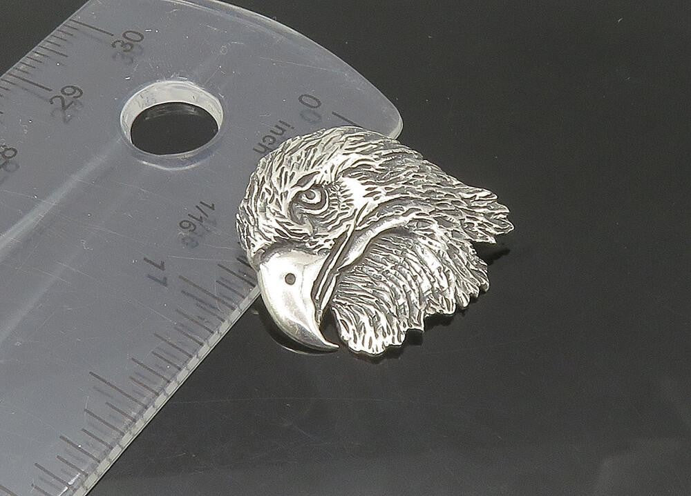 925 Sterling Silver  Vintage Shiny Eagle Head Pendant  PT18156