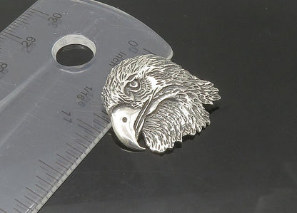 925 Sterling Silver  Vintage Shiny Eagle Head Pendant  PT18156