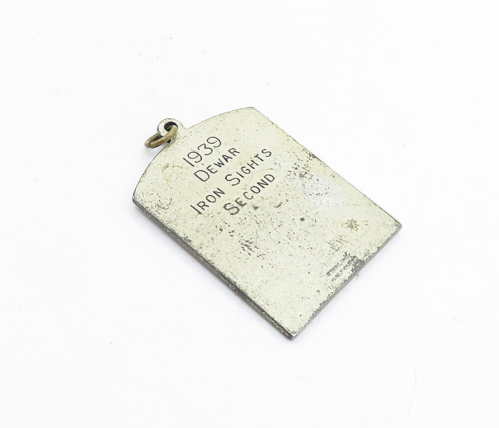 925 Sterling Silver  Vintage Antique Marksman's League 1939 Pendant  PT4418