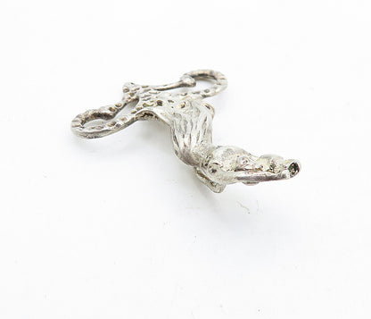 925 Sterling Silver  Vintage Dark Tone Sculpted Woman Motif Pendant  PT3915