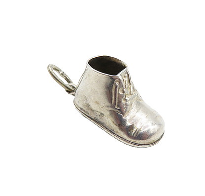 BEAU 925 Sterling Silver  Vintage Shiny Old Fashioned Shoe Pendant  PT6959