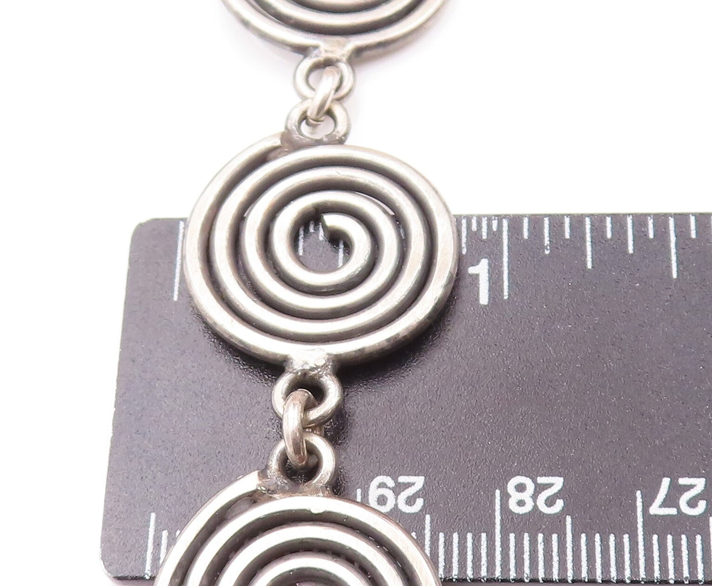 925 Sterling Silver Vintage Necklace VERSANI Solid Linked Spiral Coils  NE4259