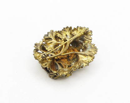 TILIA DENMARK 925 Silver  Vintage Sculpted Floral Design Brooch Pin  BP7194