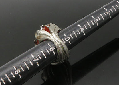 925 Sterling Silver  Vintage Carnelian Sculpted Cocktail Ring Sz 5.5  RG22082