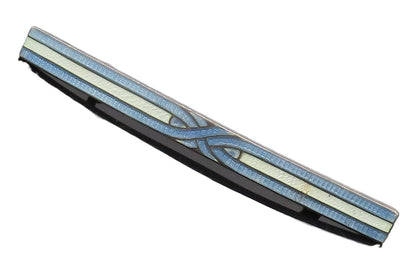 925 Sterling Silver  Vintage Antique White Blue Cloisonne Brooch Pin  BP10422