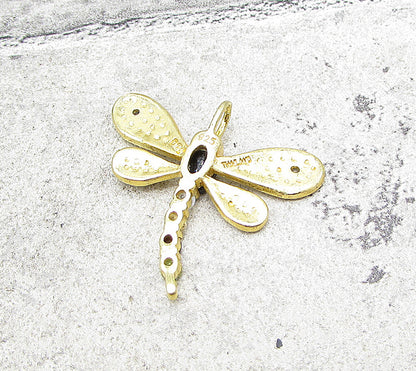 Gold Over 925 Silver  Gemstones & Genuine Diamonds Firefly Pendant  PT1247