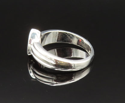 925 Sterling Silver  Vintage Pear Shaped Garnet Ribbed Band Ring Sz 7  RG25564