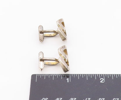 925 Sterling Silver  Vintage Shiny Open Infinity Loop Cuff Links  TR1641
