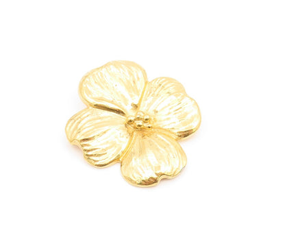 925 Sterling Silver Vintage Brooch Pin Gold Plated HAND & HAMMER Petal  BP12353