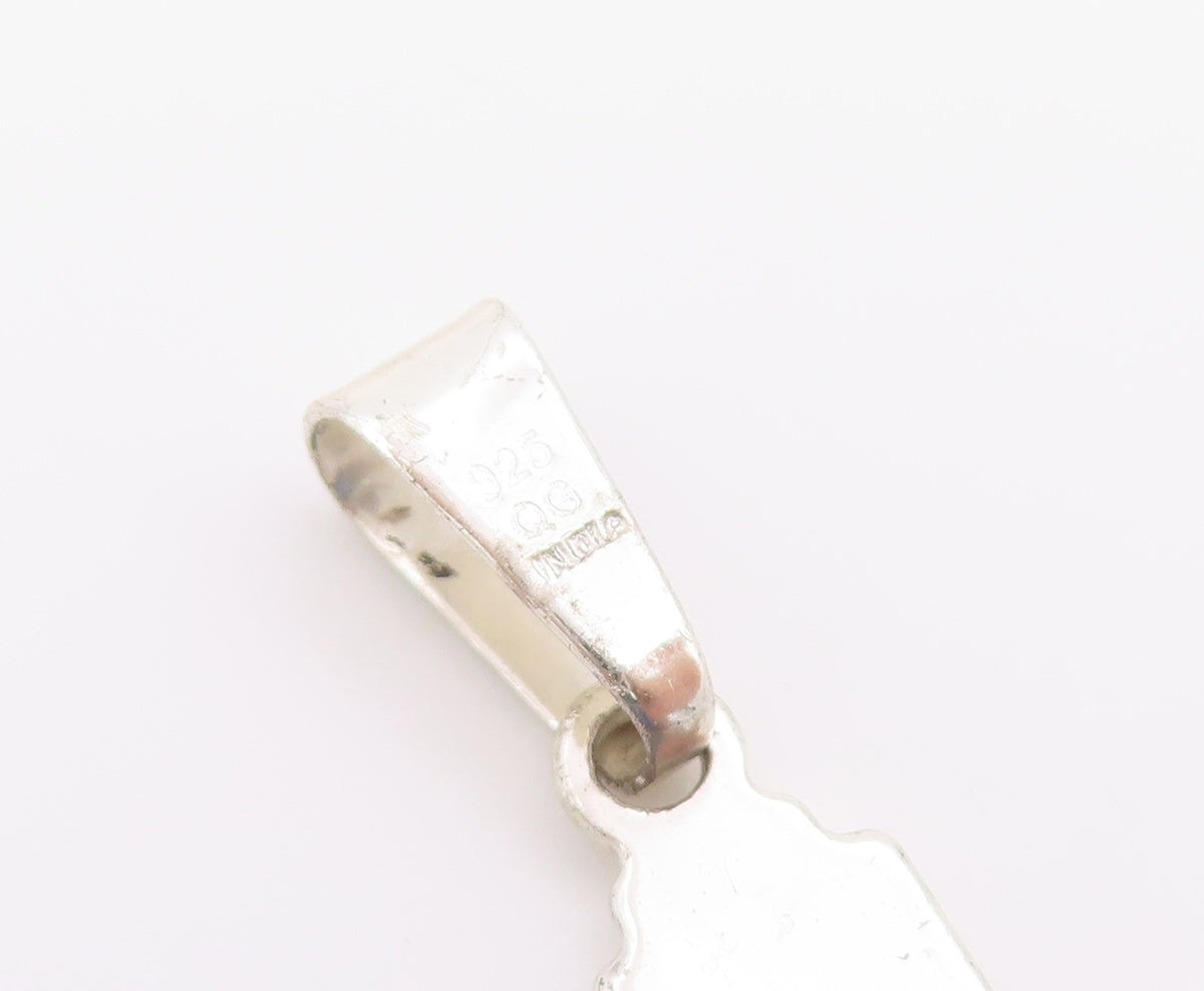 925 Sterling Silver Vintage Pendant Minimalist Double Layer Latin Cross  PT26586