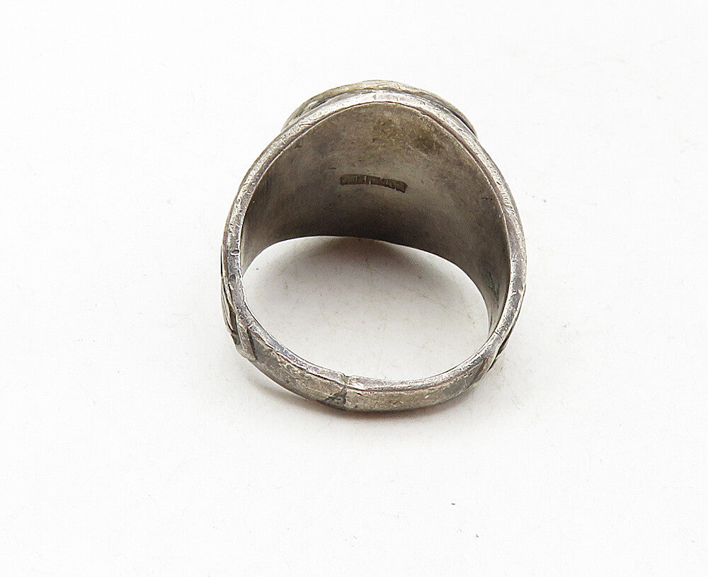 925 Sterling Silver  Vintage Topaz St. Stephens School 1958 Ring Sz 6  RG9518