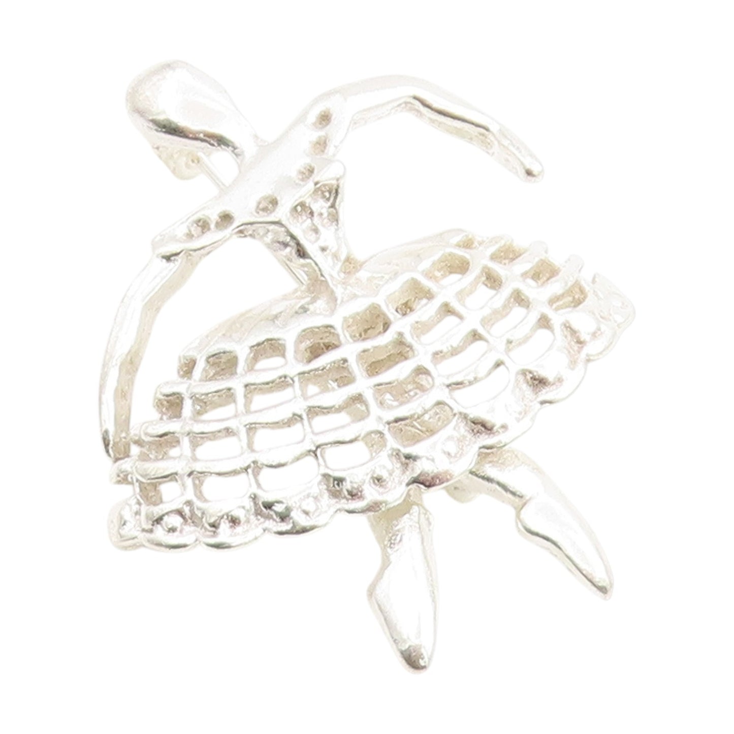 925 Sterling Silver Vintage Brooch Graceful Ballerina Ballet Dancer Pin  BP11978