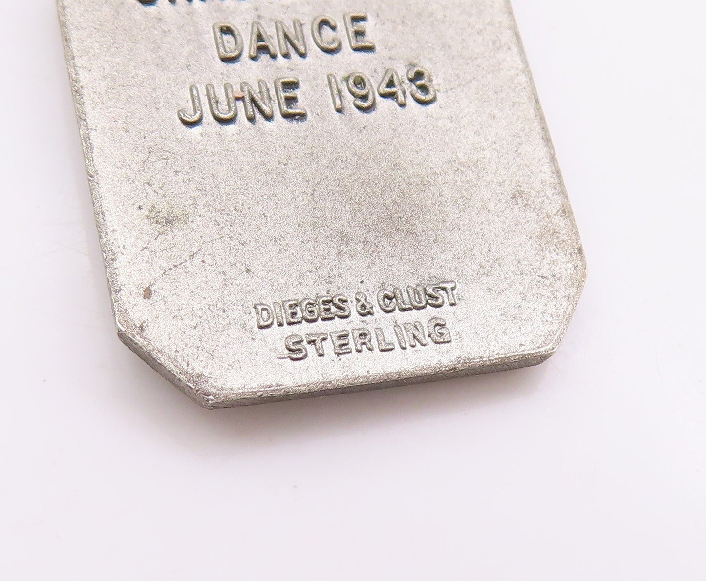 925 Sterling Silver Vintage Pendant 1943 St. Elizabeth Graduation Charm  PT24672